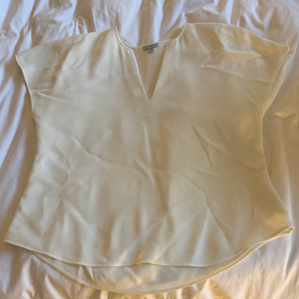 Jigsaw Cream V-Neck Blouse